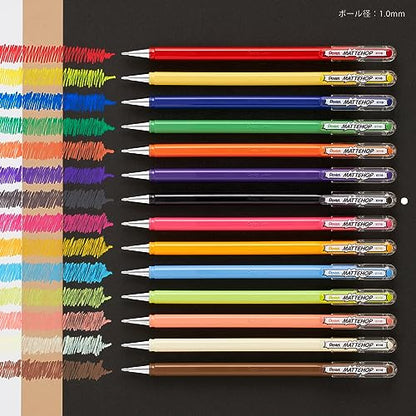 Pentel Color Ballpoint Pen, Matte Hop, Black, 10 Pens K110-VA - color: Black