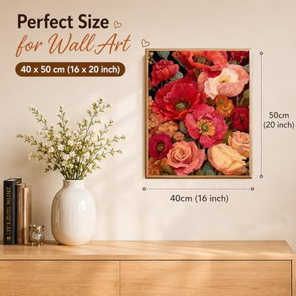 AUKELHJ Paint by Numbers Kit for Adults Beginner, Poppy, 16X20 Inch - color: 18-Poppy