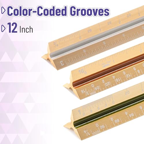 Mr. Pen- Architectural Scale Ruler, 12 inch, Gold - color: Gold, size: 1 Pack