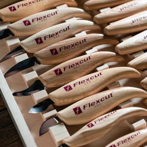 Flexcut Wood Carving Knives | Deluxe 18-Piece Knife Wood Carving Set | Razor-Sharp 1095 High Carbon Steel Blades | KN250 | Made in the U.S.A. - style: Deluxe Knife Set