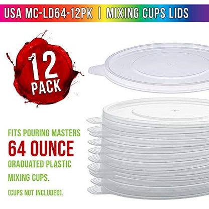 Pouring Masters 12-Pack Mixing Cup Lids for 64 Oz (2000ml) - size: 64-Ounce - Lid