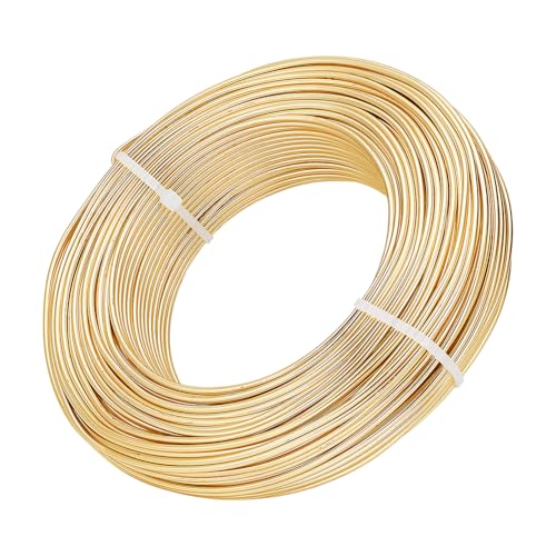 BENECREAT 180 Feet 12 Gauge Jewelry Making Craft Wire Aluminum Wire Bendable Metal Sculpting Wire for Bonsai Trees, Floral, Arts Crafts Making, Light Champagne - color: Light Champagne