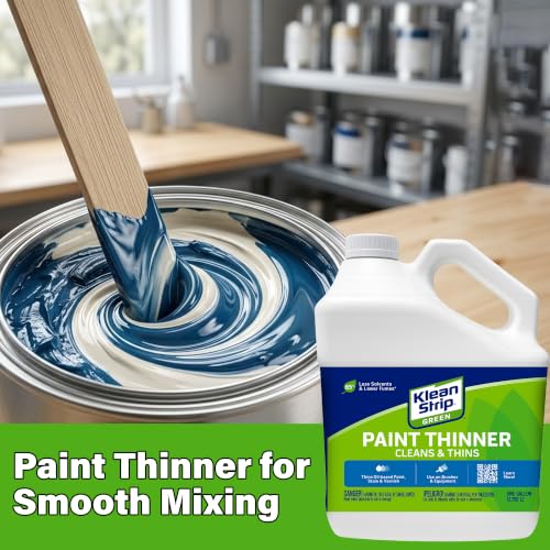 Klean Strip Green Paint Thinner - 1 Gal - Odorless Paint Thinner for Oil Painting and Stains - Varnish Thinner - Low-Fume Solvent for Cleaning Painting Tools - Available with Omni Depot Gloves