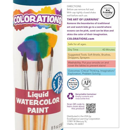 Colorations Paraben-Free Liquid Watercolor Paint, Vibrant Yellow - color: Yellow, style: Standard Watercolor