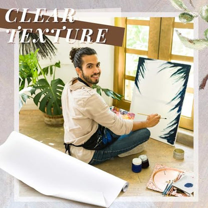 Kinlop 48 Inch X 40 Feet Double Primed Cotton Canvas Large White Canvas Roll for Oil and Acrylic Painting - color: White, size: 48 Inch X 40 Feet