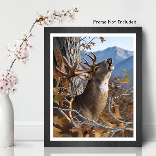 TFIAVSIN Deer in Autumn Forest Paint by Numbers Kit for Adults - Fall Landscape with Howling Deer, Complete Adult Paint by Number Kits on Pre-Printed Canvas for Relaxing Arts & Crafts - 16x20 Inch - color: Deer