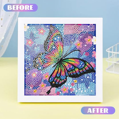 Butterfly Diamond Art Painting Kits for Kids with Frame Ages 6-12 (7x7 in) - color: CC025