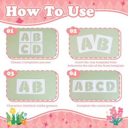 80 Pcs Letter Stencils, Large Letter Stencils for Painting (2 Inch+3 Inch) | Alphabet & Number Stencil for Crafts, Reusable,PET,Letters Stencils for Painting on Wood,Wall,Fabric,Chalkboard,Signs,DIY Art - size: 2 Inch+3 Inch