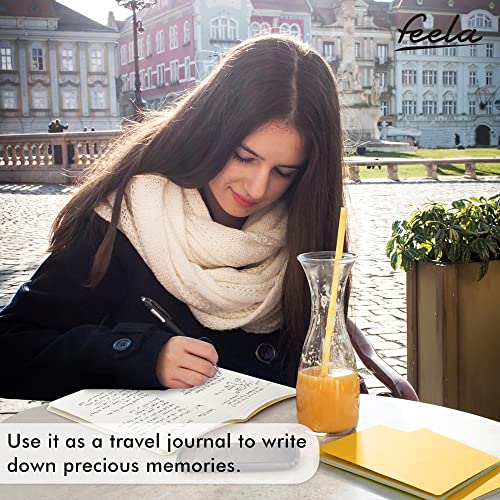 36 Pack Soft Cover Journal Bulk, Feela Lined Blank Travel Journal for Women Men Writing, Notebooks College Ruled for Work, Note Taking Notebook School Business Supplies, 8.2” x 5.5”, A5, Yellow - color: 36 Yellow