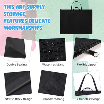Abbylike 1 Pcs 48x36 Inch Art Portfolio Bag Black Large Waterproof Nylon - color: Black, size: 48 x 36 Inch