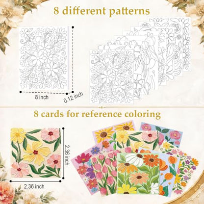 Cholemy 36 Pcs Paint and Sip Kit Gift for Adults 8''x10'',Fresh Flowers | Pre Drawn Canvas, Painting DIY Afro Acrylic Painting Kit, Wood Easel Brushes, Date Night Bulk, Summer Halloween Party - style: Fresh Flowers