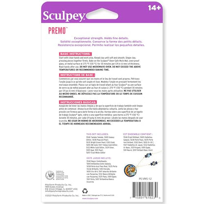 Sculpey Premo Clay Multipack - 12 Metallic & Glitter Colors, 1oz Bars - style: Metallics + Glitters