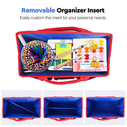 ZKOO Art Portfolio Bag (Black, 20" * 26") + Art Craft Storage Bag, Blue