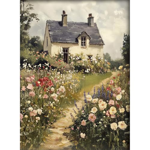WUDWL Garden Diamond Art Kits for Adults Diamond Painting Kits for Adults | flower 5D Diamond Dots Gem Art Crafts with Tools,Round Full Drill Funny Crafts for Home Wall Decor&Gift-12x16inch - color: DP04245, size: Round diamond painting