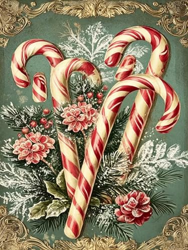 Axquilon Christmas Diamond Art Kits for Adults 12x16 inch | Christmas Candy Diamond Painting Kits for Adults Beginner, DIY 5D Full Drill Gem Art for Home Wall Decor - color: Christmas Candy