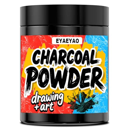 Charcoal Powder for Drawing & Art, Premium 325 Mesh (Extra Fine) – Natural Powdered Charcoal for Sketching, Calligraphy, DIY Crafts – Non-Toxic, Smooth Blend – Jar Packaging (8 oz) - size: 8 Ounce (Pack of 1)