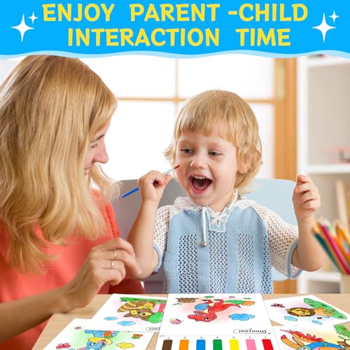 SOCOLER Paint with Water Coloring Books for Kids & Toddlers, Animals | Mess Free Watercolor Painting Set, Water Color Painting Book,Craft Art Kit, Boys & Girls Birthday Gift, Travel Activity Toy - style: Animal B