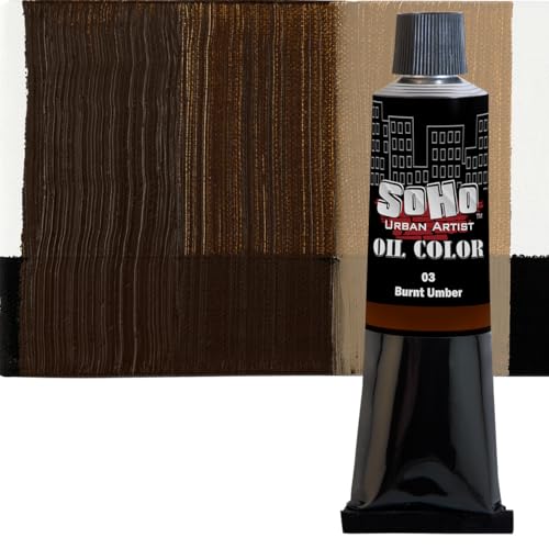Soho Urban Artist Oil Paint - 2 Pack, Burnt Umber 2 Pack - 170 ml Tube - Best Valued Oil Colors for Painting with Excellent Pigment Load - color: Burnt Umber