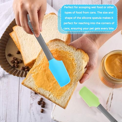 6 Pcs Mini Spatula Silicone,Curved Small Spatula,Spatulas For Kitchen Use,For Kitchen Cooking & Baking,For Use Wet Pet Food Can Jar Cooking Frosting Or Mixing