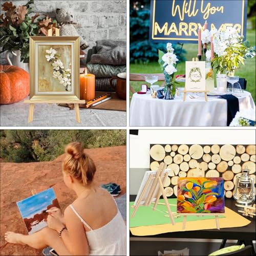 Yiksonyo 6 Pack 15.6 Inch Wooden Easel, Tabletop Wood Easels Stand, Wooden Easel for Painting, Art, and Crafts - size: 6 Pack 15.6 Inch