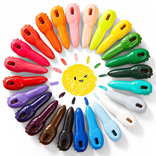 Mess Free Beeswax Crayons for Toddlers, 24 Colors, Washable Jumbo Crayons | Non-Toxic, Easy to Hold with 108 Downloadable Coloring Pages for Kids Ages 1-3, 4-8, Children's Gift, Preschool Art Supplies - style: 24 Colors