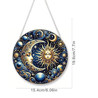RYMILIE Hanging Diamond Art Kits for Adults Sun and Moon 8x8inch - color: DP01391