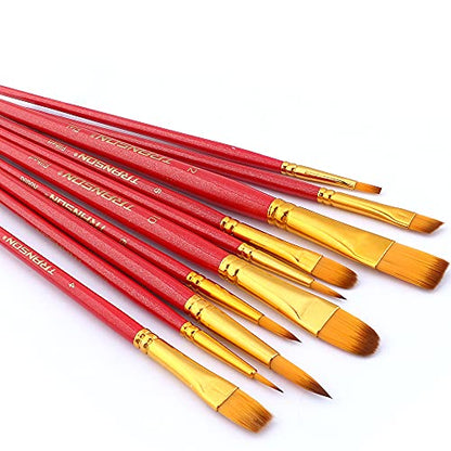 Transon 20pcs Artist Painting Brush Set for Acrylic Watercolor Gouache Hobby Craft Face Rock Painting Hot Pink - color: Hot Pink