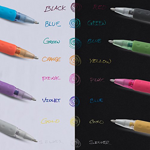 Pentel Arts Sparkle Pop Metallic Gel Pen, 1.0mm Bold Line, Gold & Silver Ink, Pack of 2 (K91PABPXZ) - size: 2 Count (Pack of 1), style: Sparkle Pop