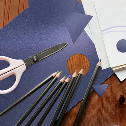 Navy Blue Shimmer Cardstock 8.5 x 11 Navy Blue Paper | Goefun 24 Sheets 80lb Card Stock Printer Paper for Christmas, Invitations, Certificates, Crafts, Card Making - color: navy blue