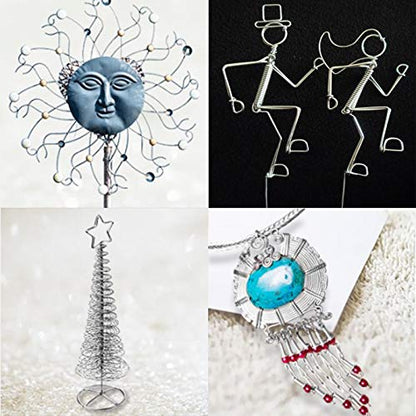 4 Pack 16 Gauge Aluminum Wire 131.2Ft Silver Aluminum Wire 1.5mm Metal Craft Armature Bendable Wires Metal 16 Gauge Wires for Jewelry Making Craft Dolls Skeleton DIY(32.8 Per Roll, 4 Rolls) - size: 16 Gauge Wire D1.5mm
