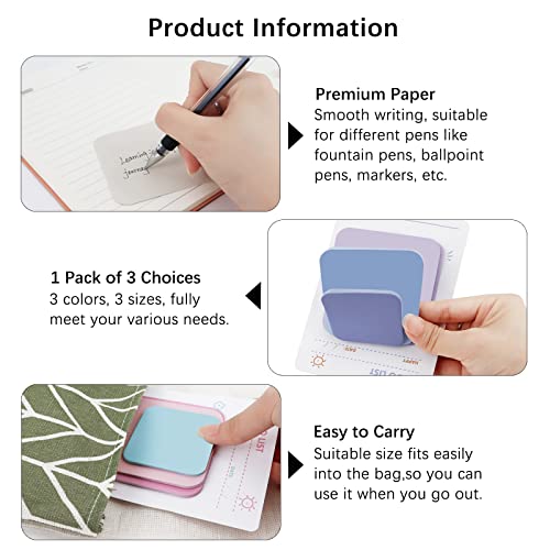 360Pcs Multi Size Sticky Notes, Sticky Notes Pastel Variety Pack for School