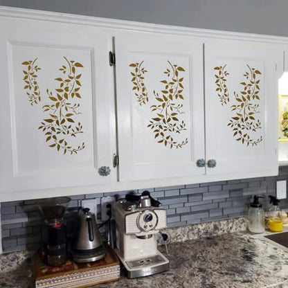 Large Flower Stencils for Walls 11.8inch Hummingbird Dragonfly Stencil | Reusable Daisy Sunflower Tree Vine Stencils for Painting on Wood Fence Wall Furniture Fabrics DIY Decor - style: Nature