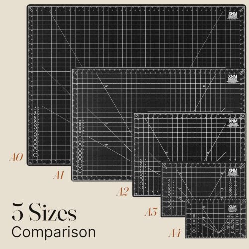 XNM Premium Self Healing Cutting Mat - 8 Inches by 11 inches - A4, 3 Layer Quality PVC Construction - Dual Sided, Imperial and Metric Grid Lines - Perfect for Cutting, Sewing, and Crafts - size: 11"L x 8"W