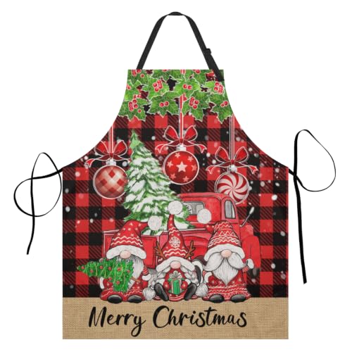 Imiss Waterproof Stain-Resistant Cooking Chef Aprons for Grill BBQ Baking 27 X 31 Inch - color: Christmas Gnome