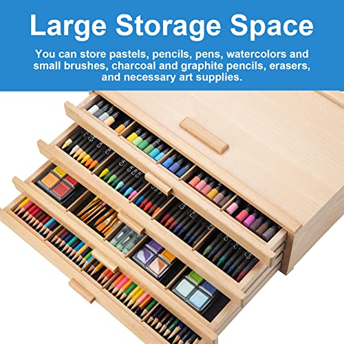 Falling in Art Wooden Pastel Storage Box With 4 Removable Drawers - size: 4-Drawer
