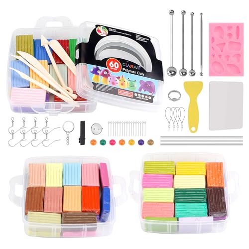 CiaraQ 60-Color Polymer Clay Oven Bake Modeling Kit - color: 60 Colors, size: 28g / pcs