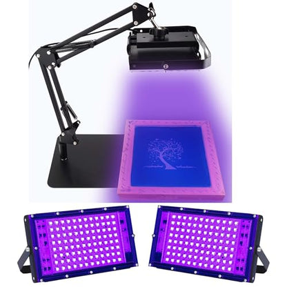 Dorhui 60W LED UV Screen Printing Exposure Light Kit with Adjustable Stand & Replacement Lamp Head, 395nm, 110V, Compatible with Diazo Photo Emulsion