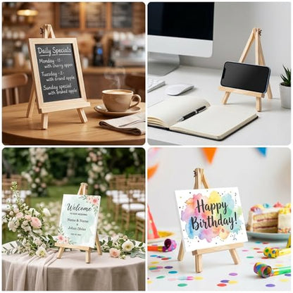 4 Pack Small Art Table top Easel, 11.8" Art Display Easels for Painting Canvas Sign Holder, Portable Wood Easel Stand for Kids Adults