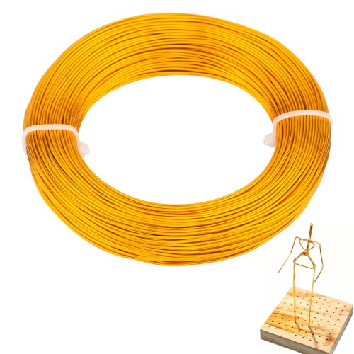 18 Gauge Aluminum Craft Wire, 164FT 1mm Bendable Metal Wire for Jewelry Making, Wreath Making, Beading(Yellow) - color: Yellow