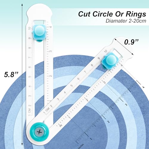 Circle Cutter Tool for Paper Crafts, Adjustable Mini Circle Paper Cutter for Scrapbooking, Card Making, Art Crafts，Cutting Diameter 0.8-8inch