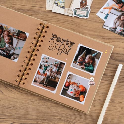7 x 7 Inch Small DIY Scrapbook Photo Album 40 Pages, Yellow | Thick Kraft Paper Scrap Book Photo Albums, Memory Book for Wedding, Anniversary, Baby, Family, Travel, DIY Projects - color: Yellow, size: 7 Inch 40 Pages