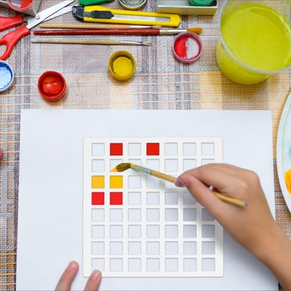 BENECREAT 2Pcs Acrylic Drawing Painting Stencils, Geometric Drafting Rectangle & Square Template, Swatching Paint Template for Fabric Walls Crafts Arts Paper Home Decoration, 2.5mm Thick - size: 8.27x7.48 Inch & 6.3x6.3 Inch