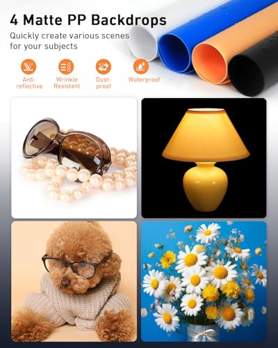 Light Box Photography 39×39 inch, 210 LED Large Photo Light Box with 3 Stepless Dimming Light Panels & 4 Matte PP Backdrops, Professional Photo Background Shooting Tent for Product Photography - size: 39*39 inch