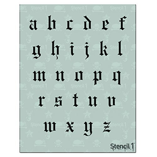 Stencil1 Old English Font Stencil 1" Alphabet Letters Painting Craft - size: 1" Letters