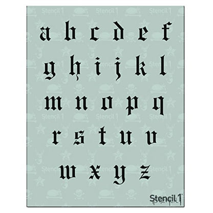 Stencil1 Old English Font Stencil 1" Alphabet Letters Painting Craft - size: 1" Letters