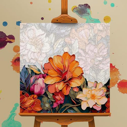 Camocin Paint by Numbers Kit for Adults Beginner, Flowers Bloom, 16x16 Inch - color: LBUSOPNF1P01