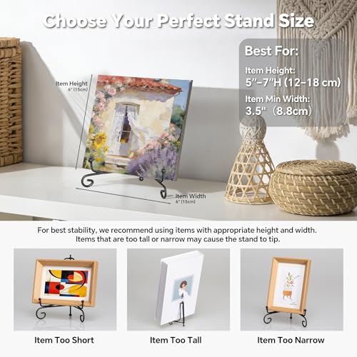 Artliving Plate Stands for Display, 5 Inch Black Iron Easel Plate Display Photo Holder Stand, Displays Picture Frames, Decorative Plates, Tablets and Art (2 pack) - size: 5 inch(2 pack)