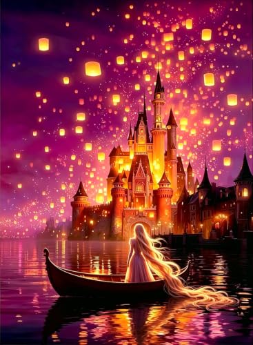 Castle Diamond Art Kits for Adult Cute Diamond Painting Kit for Beginner | Princess 5D DIY Funny Diamond Dots Round Full Drill Crafts for Gem Art Dot Art for Adults Home Wall Decor for Teens 12x16 in - color: Castle