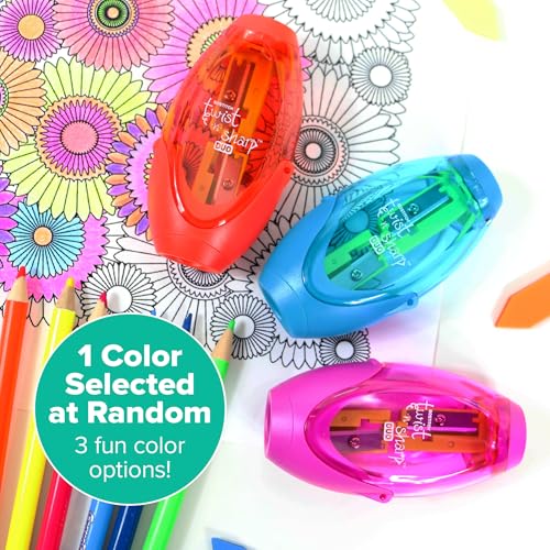 Bostitch Office Twist-N-Sharp Manual Pencil Sharpener, 2 Holes for Standard and Jumbo Pencils with Ratchet Technology, 1 Sharpener Random Color - size: 1-Pack