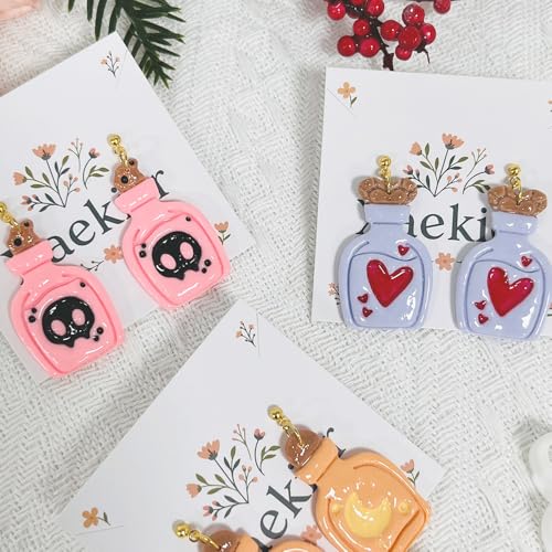 Xaekicr 3PCS Magic Potion Bottle Polymer Clay Cutters Set – Halloween Clay Earring Cutters Molds for DIY Earrings & Jewelry Making – Fun Clay Tools for Polymer Crafts - color: Q color